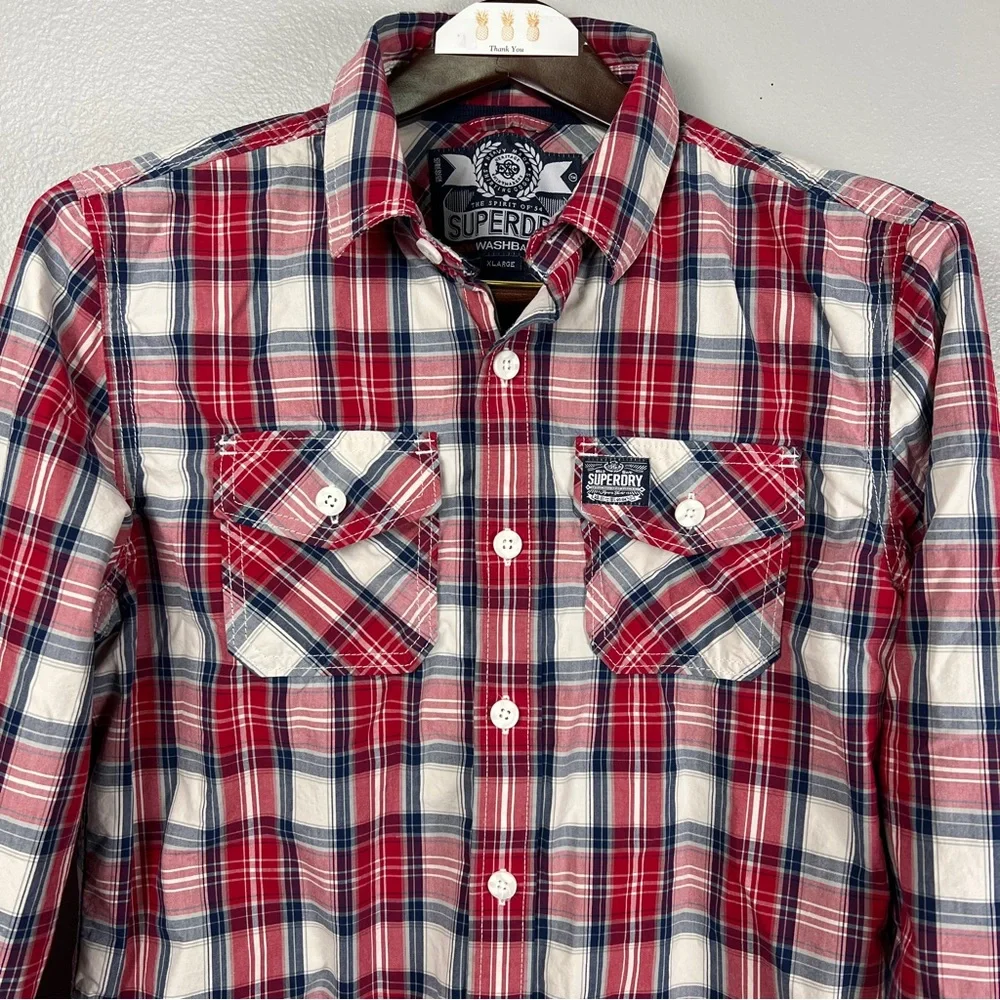 Superdry plaid Washbasket lined shirt - size XL - Picture 10 of 10